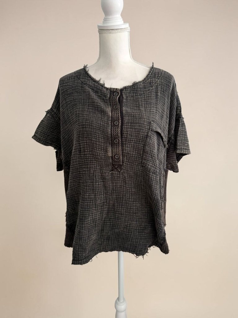 Zenana Gray Casual Swing Top Size L/Xl Womens
